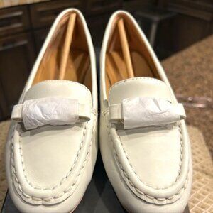 Naturalizer Warm White Layla Leather Ornament Detail Loafers